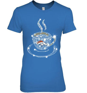 Denver Broncos coffee cup diamond glitter shirt