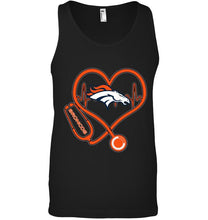 Load image into Gallery viewer, Denver Broncos nurse scope love heartbeat shirt
