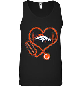 Denver Broncos nurse scope love heartbeat shirt