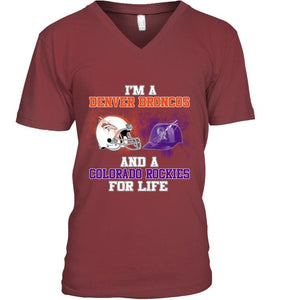 i'm a Denver Bronco and a Colorado Rockie for life shirt