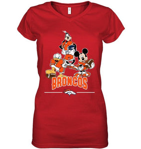 Denver Broncos mickey donald goofy fan shirt