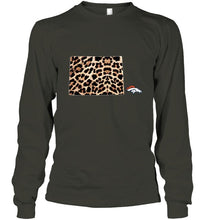 Load image into Gallery viewer, Denver Broncos panther pattern state map shirt
