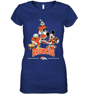 Denver Broncos mickey donald goofy fan shirt