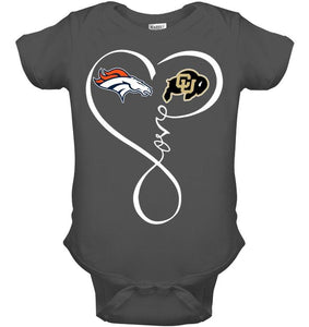 Denver Broncos Colorado Buffaloes love heart shirt