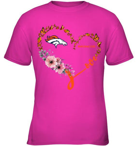 Denver Broncos butterfly heart shirt