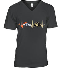 Load image into Gallery viewer, Denver Broncos Colorado Buffaloes heartbeat shirt
