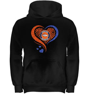 Denver Broncos heart glittering shirt