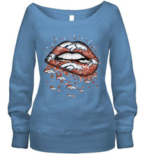 Load image into Gallery viewer, Denver Broncos heart glitter pattern lips shirt
