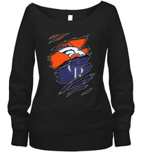 Load image into Gallery viewer, Denver Broncos and Colorado Rockies layer under ripped shirt
