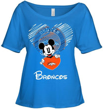 Load image into Gallery viewer, Mickey loves Denver Broncos fan shirt
