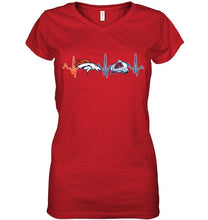 Load image into Gallery viewer, Denver Broncos Colorado Avalanche heartbeat shirt
