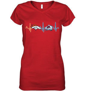 Denver Broncos Colorado Avalanche heartbeat shirt
