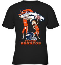 Load image into Gallery viewer, Denver Broncos Rick and morty fan shirt
