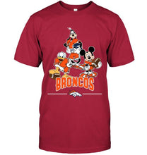 Load image into Gallery viewer, Denver Broncos mickey donald goofy fan shirt
