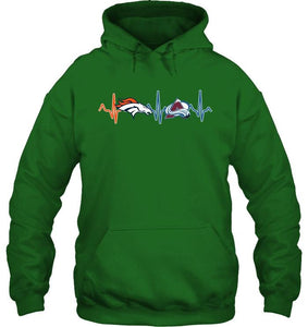 Denver Broncos Colorado Avalanche heartbeat shirt