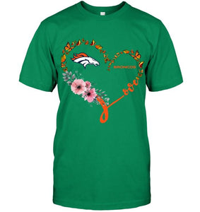 Denver Broncos butterfly heart shirt