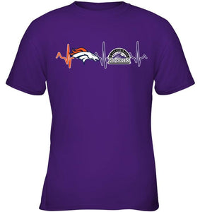 Denver Broncos Colorado Rockies heartbeat shirt