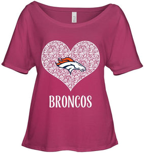 Denver Broncos heart floral pattern shirt