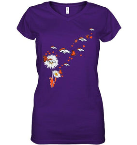 Denver Broncos daisy butterfly fan shirt