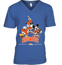 Load image into Gallery viewer, Denver Broncos mickey donald goofy fan shirt

