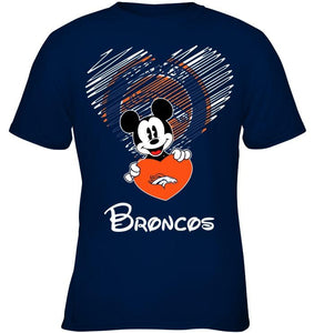 Mickey loves Denver Broncos fan hoodie