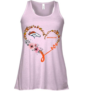 Denver Broncos butterfly heart shirt