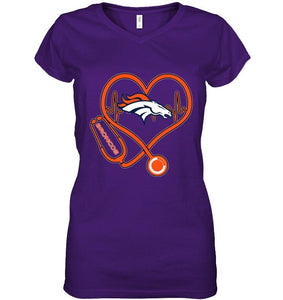 Denver Broncos nurse scope love heartbeat shirt