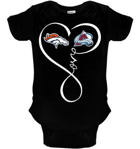 Denver Broncos Colorado Avalanche love heart shirt