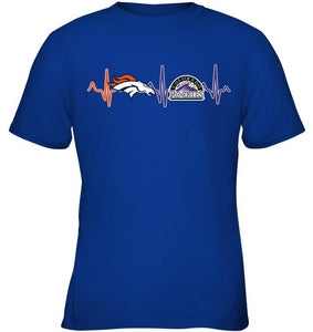 Denver Broncos Colorado Rockies heartbeat shirt