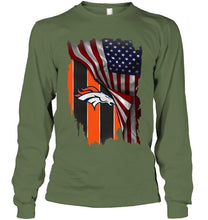 Load image into Gallery viewer, Denver Broncos american flag fan hoodie
