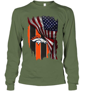 Denver Broncos american flag fan hoodie