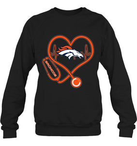 Denver Broncos nurse scope love heartbeat shirt