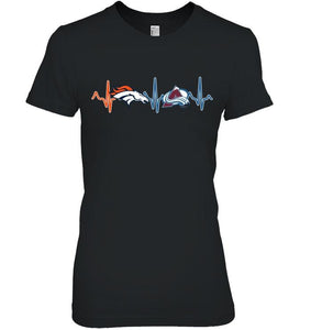 Denver Broncos Colorado Avalanche heartbeat shirt