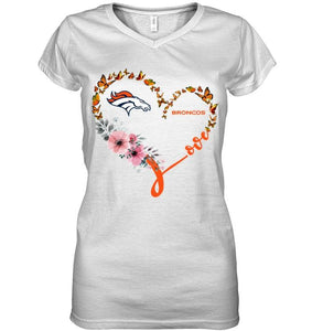 Denver Broncos butterfly heart shirt