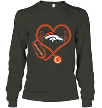 Load image into Gallery viewer, Denver Broncos nurse scope love heartbeat shirt
