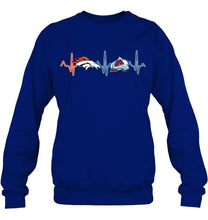 Load image into Gallery viewer, Denver Broncos Colorado Avalanche heartbeat shirt
