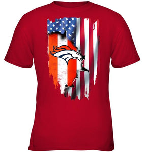 Denver Broncos flag ripped american flag shirt