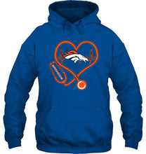 Load image into Gallery viewer, Denver Broncos nurse scope love heartbeat shirt
