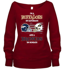 Load image into Gallery viewer, I'm Colorado Buffaloes on Saturdays and Denver Broncos on Sundays shirt
