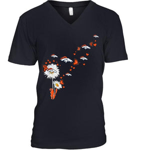 Denver Broncos daisy butterfly fan shirt