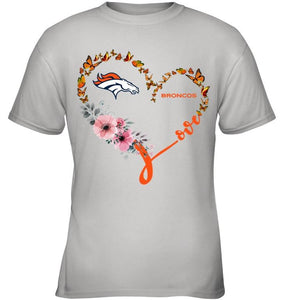 Denver Broncos butterfly heart shirt