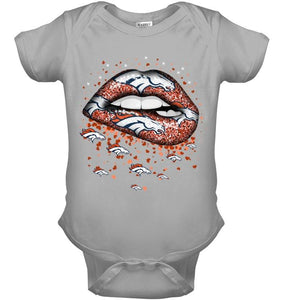 Denver Broncos heart glitter pattern lips shirt