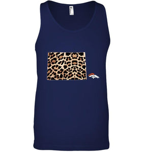 Denver Broncos panther pattern state map shirt