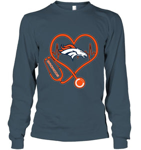 Denver Broncos nurse scope love heartbeat shirt