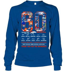 60 years of Denver Broncos thank you for the memories shirt