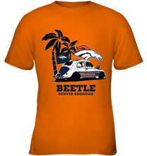 Load image into Gallery viewer, Beetle Denver Broncos on beach shirt
