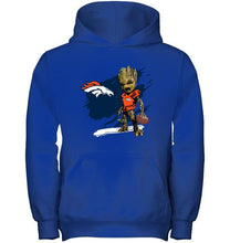 Load image into Gallery viewer, Denver Broncos angry baby groot ripped shirt

