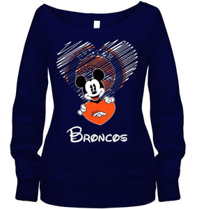 Mickey loves Denver Broncos fan hoodie