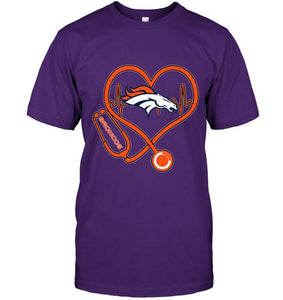 Denver Broncos nurse scope love heartbeat shirt