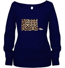 Load image into Gallery viewer, Denver Broncos panther pattern state map shirt
